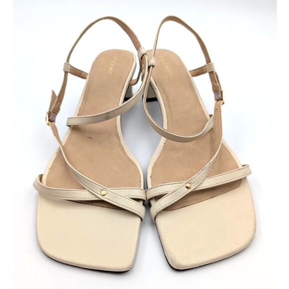 Frame Le Braxton Strappy Sandal Women's Square Toe Cream Size US8 EU38.5 - Picture 2 of 11